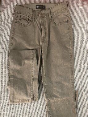 Levi's 505 Straight Leg Jeans Taupe Gray Brown Earth Tone Stretch Denim